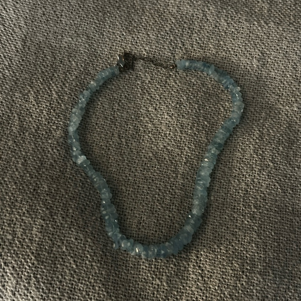 Necklace with light green stones